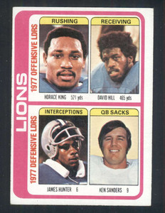 1978 Topps #509 Horace King/David Hill/James Hunter/Ken Sanders TL VG  Detroit Lions 