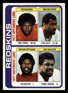 1978 Topps #528 Mike Thomas/Jean Fugett/Ken Houston/Dennis Johnson TL VG  Washington Redskins 