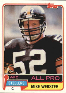 1981 Topps #10 Mike Webster VG Pittsburgh Steelers 