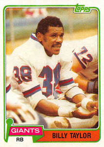1981 Topps #34 Billy Taylor VG New York Giants 