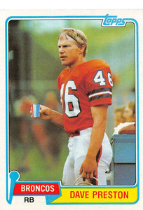1981 Topps #52 Dave Preston VG RC Rookie Denver Broncos 