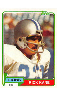 1981 Topps #66 Rick Kane VG Detroit Lions 
