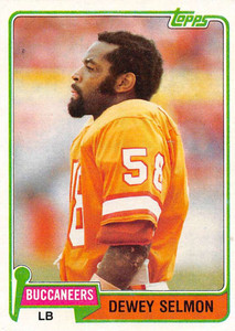 1981 Topps #68 Dewey Selmon VG Tampa Bay Buccaneers 