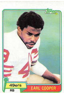 1981 Topps #75 Earl Cooper VG RC Rookie San Francisco 49ers 