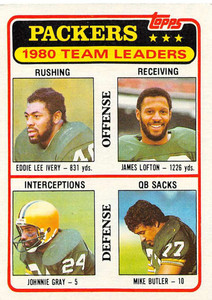 1981 Topps #151 Eddie Lee Ivery/James Lofton/Johnnie Gray/Mike Butler TL VG Green Bay Packers 