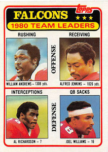 1981 Topps #244 William Andrews/Alfred Jenkins/Al Richardson/Joel Williams TL VG Atlanta Falcons 