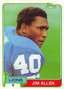 1981 Topps #251 Jim Allen VG Detroit Lions 