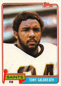 1981 Topps #275 Tony Galbreath VG New Orleans Saints 