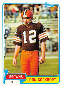 1981 Topps #458 Don Cockroft VG Cleveland Browns 