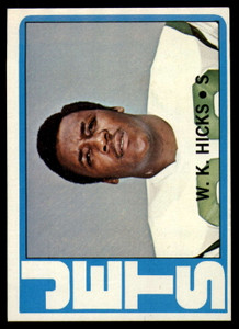1972 Topps #246 W.K. Hicks VG  New York Jets 