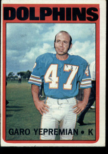 1972 Topps #115 Garo Yepremian VG  Miami Dolphins 