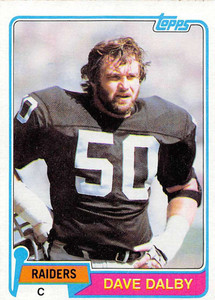 1981 Topps #449 Dave Dalby VG Oakland Raiders 