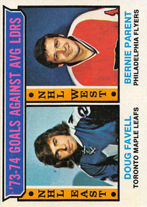 1974-75 Topps #4 Doug Favell/Bernie Parent LL VG  Toronto Maple Leafs/Philadelphia Flyers 