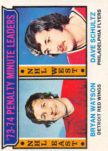 1974-75 Topps #5 Bryan Watson/Dave Schultz LL VG  Detroit Red Wings/Philadelphia Flyers 