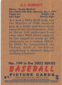2005 Bowman Heritage #199 A.J. Burnett NM-MT Florida Marlins 