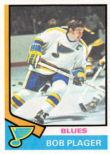 1974-75 Topps #107 Bob Plager UER VG  St. Louis Blues 