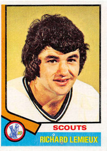 1974-75 Topps #114 Richard Lemieux VG  Kansas City Scouts 