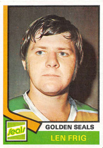 1974-75 Topps #242 Len Frig VG  RC Rookie California Golden Seals 