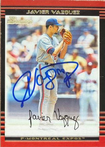 Javier Vazquez Autographed 2002 Bowman #107 Montreal Expos Card