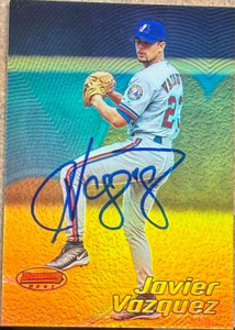 Javier Vazquez Autographed 2002 Bowman's Best #58 Montreal Expos Card