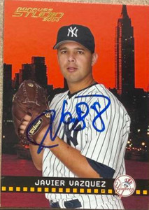 Javier Vazquez Autographed 2004 Donruss Studio #137 New York Yankees Card