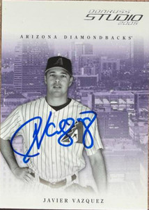Javier Vazquez Autographed 2005 Donruss Studio #16 Arizona Diamondbacks Card