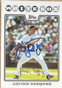 Javier Vazquez Autographed 2008 Topps #486 Chicago White Sox Card