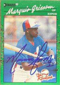 Marquis Grissom Autographed 1990 Donruss The Rookies #45 Montreal Expos RC 