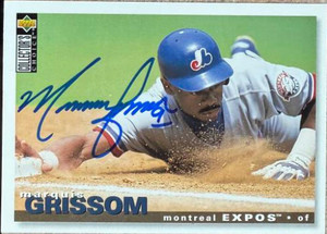 Marquis Grissom Autographed 1995 Collector's Choice #237 Montreal Expos Card