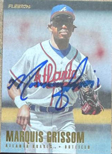 Marquis Grissom Autographed 1996 Fleer #292 Atlanta Braves Card