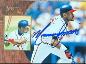 Marquis Grissom Autographed 1996 Score Select #113 Atlanta Braves Card