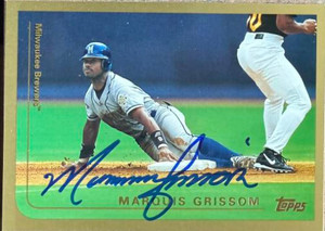 Marquis Grissom Autographed 1999 Topps #383 Milwaukee Brewers Card