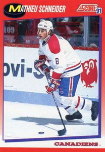 1991-92 Score Canadian Bilingual #105 Mathieu Schneider NM-MT  Montreal Canadiens 
