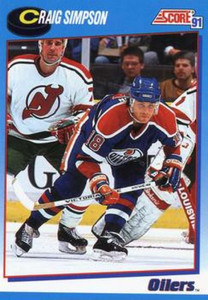 1991-92 Score Canadian Bilingual #475 Craig Simpson NM-MT  Edmonton Oilers 