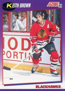 1991-92 Score American #76 Keith Brown NM-MT Chicago Blackhawks 