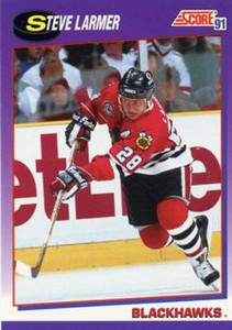 1991-92 Score American #140 Steve Larmer NM-MT Chicago Blackhawks 