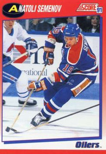 1991-92 Score Canadian Bilingual #258 Anatoli Semenov NM-MT  Edmonton Oilers 