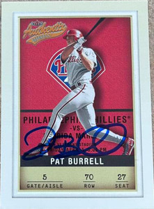 Pat Burrell Autographed 2002 Fleer Authentix Front Row #70