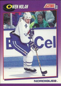 1991-92 Score American #143 Owen Nolan NM-MT Quebec Nordiques 