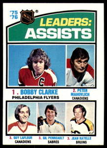 1976-77 Topps #2 Bobby Clarke/Peter Mahovlich/Guy Lafleur/Gilbert Perreault/Jean Ratelle LL VG  
