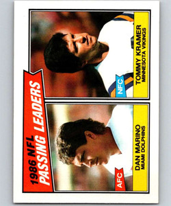 1987 Topps #227 Dan Marino/Tommy Kramer Passing Leaders VG  Miami Dolphins/Minnesota Vikings 