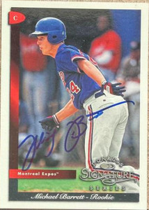 Michael Barrett Autographed 1998 Donruss Signature Series #137 Montreal Expos Card