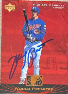 Michael Barrett Autographed 1999 Upper Deck Ovation #79 Montreal Expos Card WP