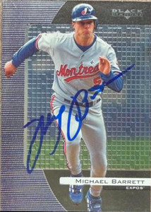 Michael Barrett Autographed 2000 Upper Deck Black Diamond #50 Montreal Expos Card