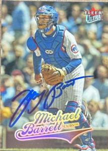 Michael Barrett Autographed 2004 Fleer Ultra #256 Chicago Cubs Card
