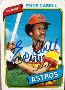 Enos Cabell Autographed 1980 Topps #385 Houston Astros Card