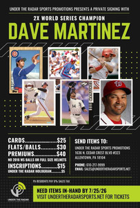 Dave Martinez Autograph Flat Items and Baseballs  No 2016 Ws Balls
