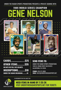 Gene Nelson Autograph Flat Items and Baseballs   