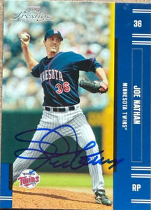 Joe Nathan Autographed 2005 Playoff Prestige #36 Minnesota Twins Card