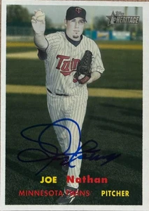 Joe Nathan Autographed 2006 Topps Heritage #172 SP Minnesota Twins Card
